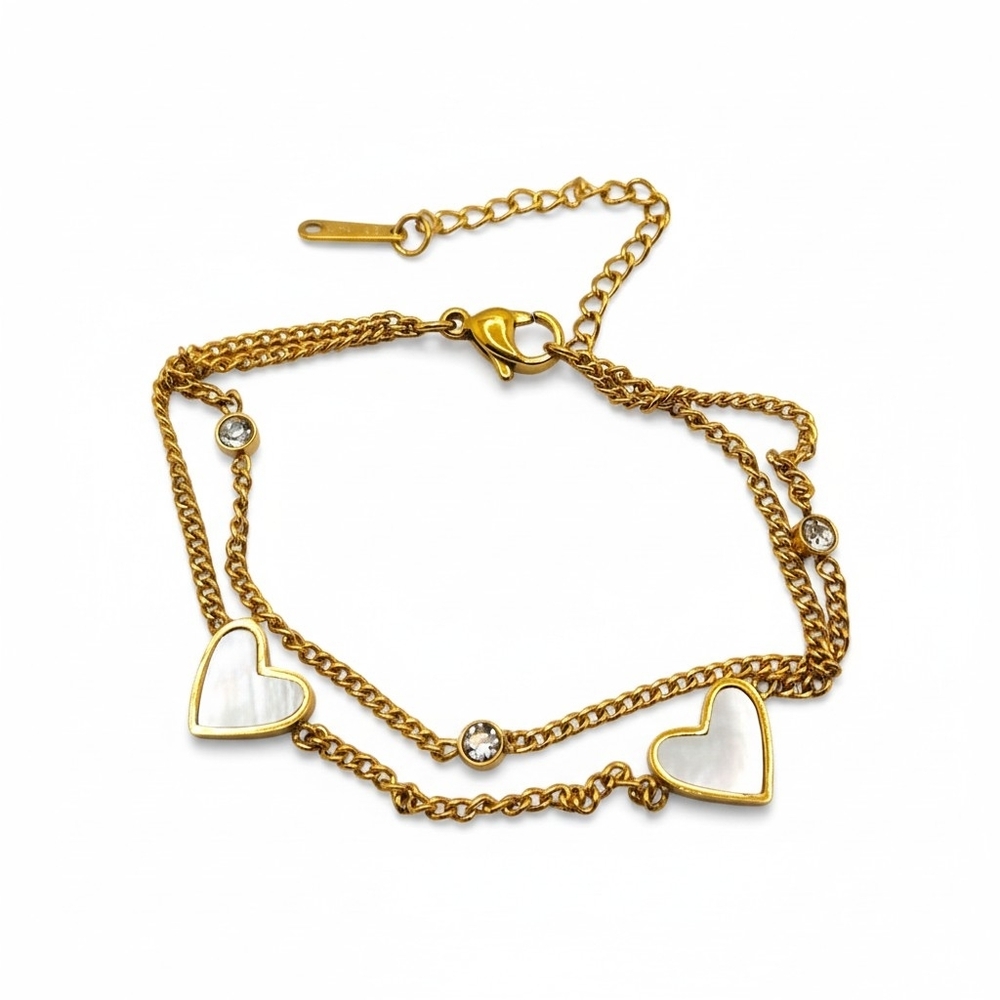Gold Heart Chain Bracelet